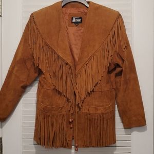 Western Vintage Suede Fringe Coat